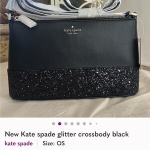 Kate Spade Black Crossbody Bag with Glitter Accent